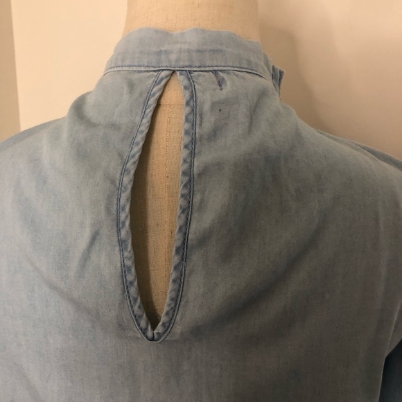 REFUGE DENIM Chambray Denim Longsleeve Jumpsuit or Playsuit, POCKETS! Size Large - Picture 11 of 13